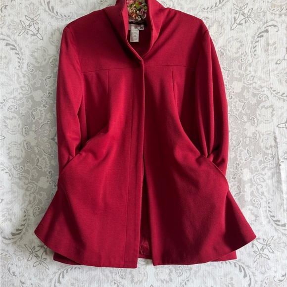 Spiegel Raspberry Red Notched Collar Coat - Picture 4 of 13